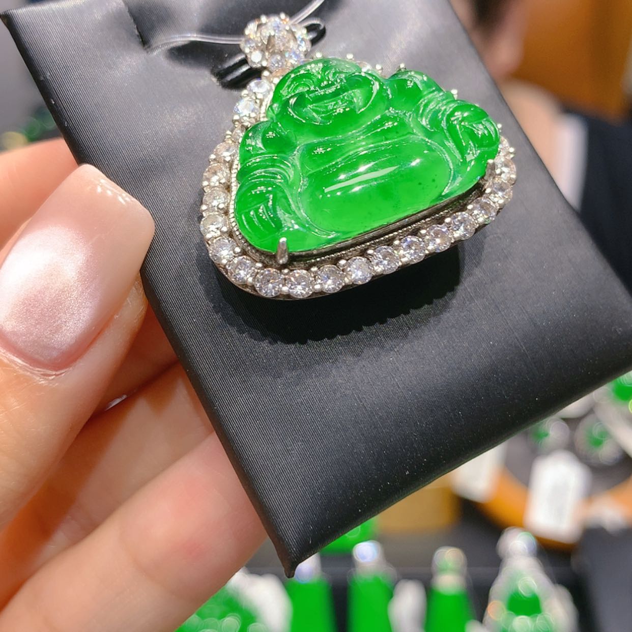 【闪购商品】颈饰银S925镶嵌翡翠3柒姐