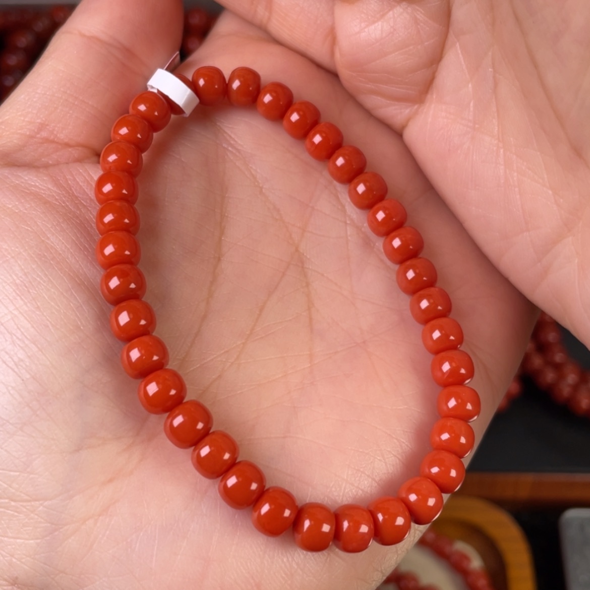 【闪购商品】南红玛瑙手链未镶嵌C***7满肉满色花