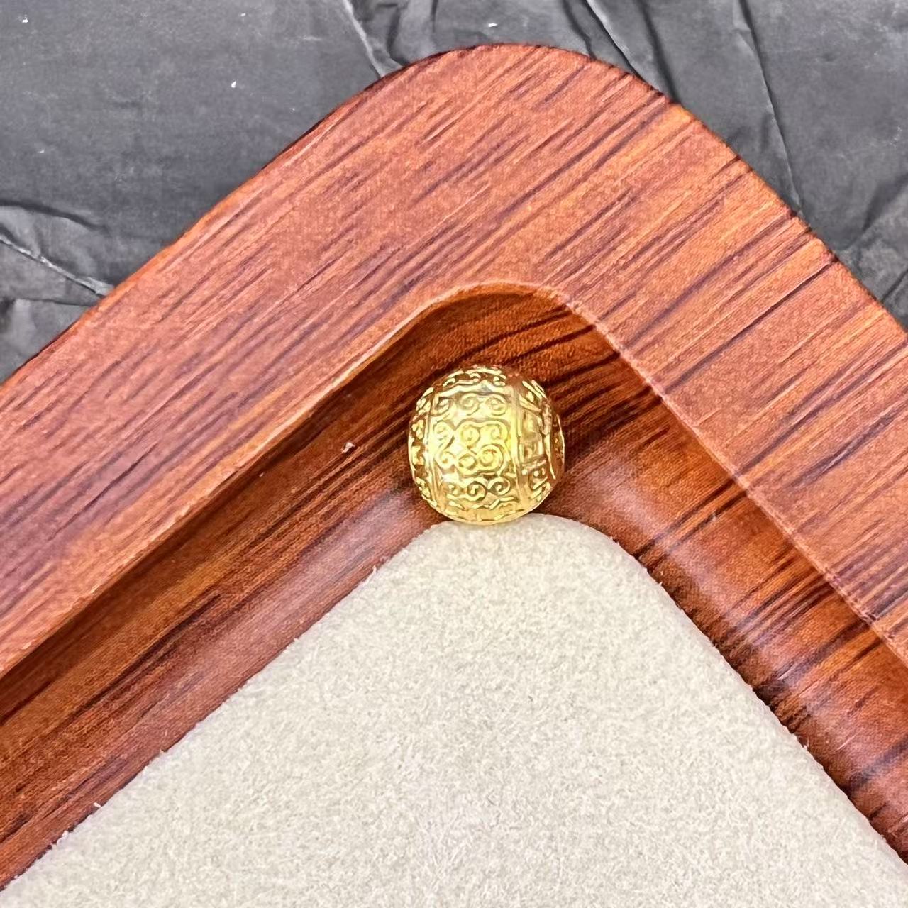 君潮黄金足金999黄金卡八咪祥云珠首饰配件DP0072