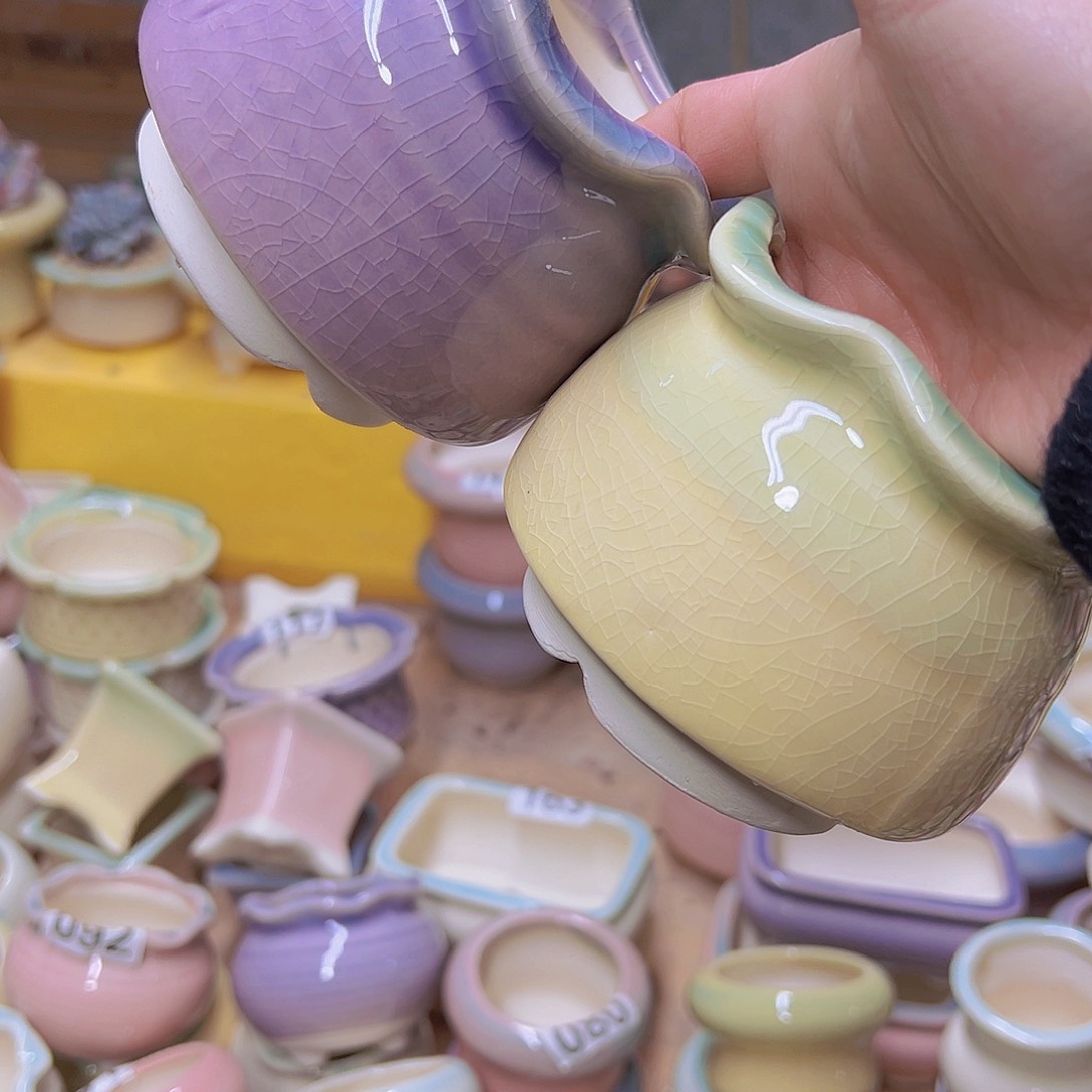 红陶陶瓷花盆当场满12包邮