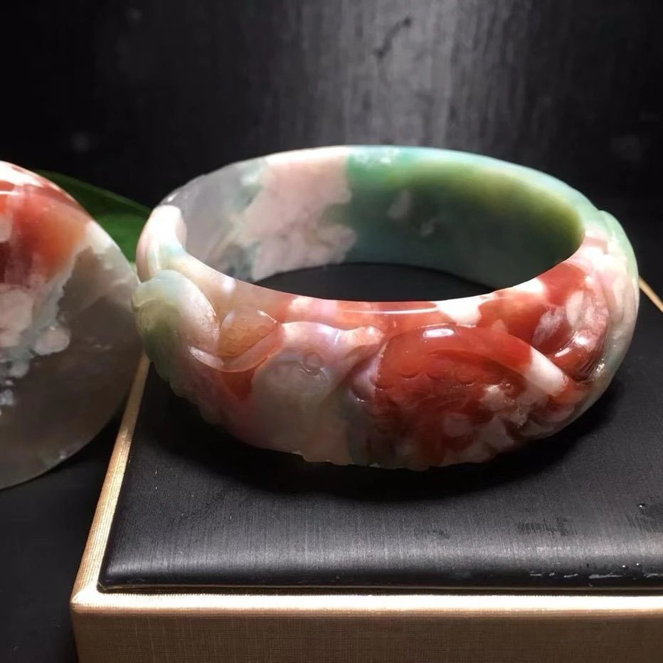 纯天然樱花玛瑙手镯直播间链接（叠拍链接）