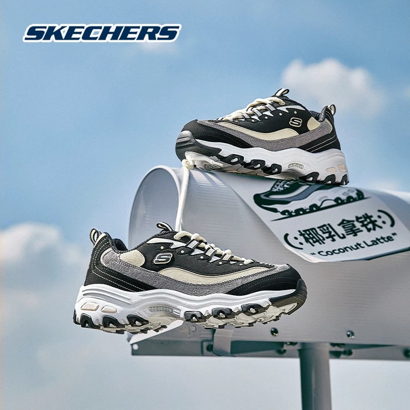 SKECHERS/斯凯奇女鞋奶茶熊灯芯绒厚底老爹鞋休闲运动鞋149906