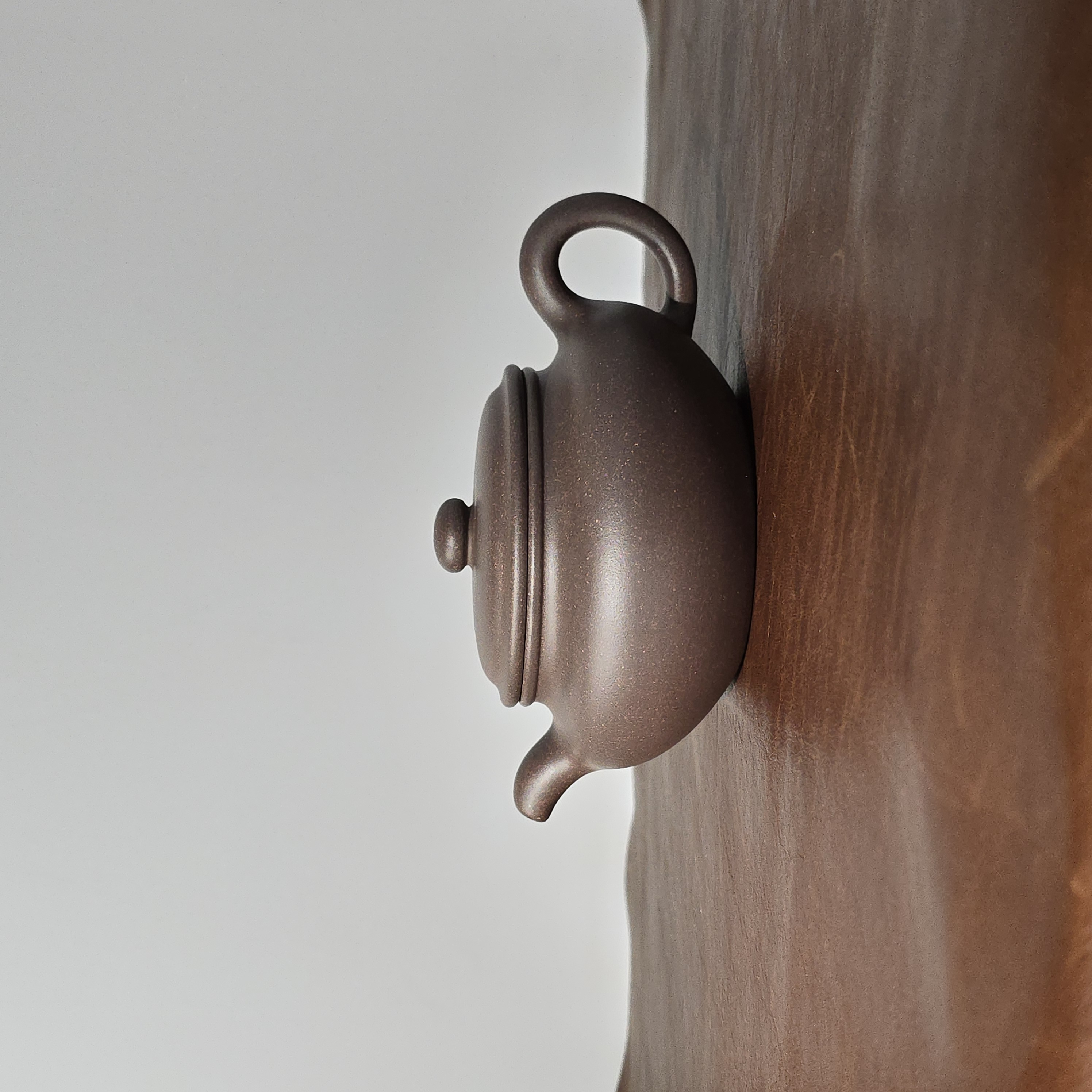 泡趣|全手工紫砂壶【大口扁腹】老天青280cc