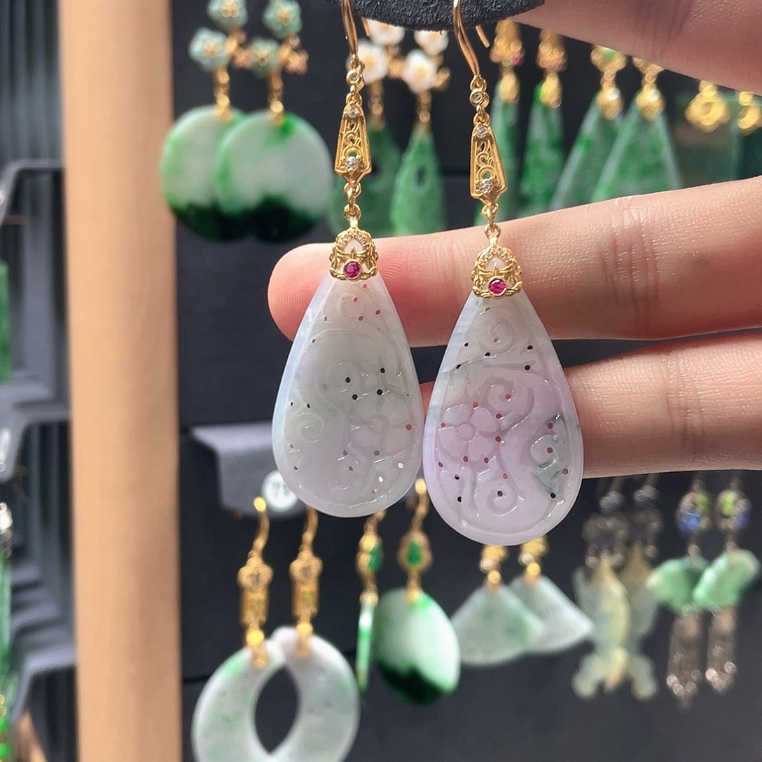 翡翠未镶嵌耳饰翡翠