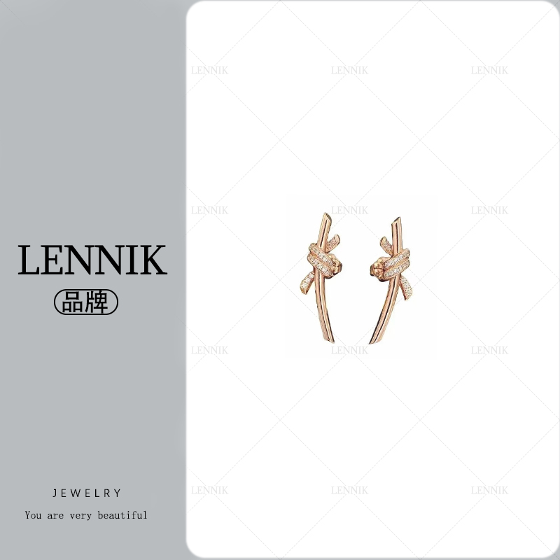 lennik/lennik-JIA轻奢经典百搭时尚绳结耳钉
