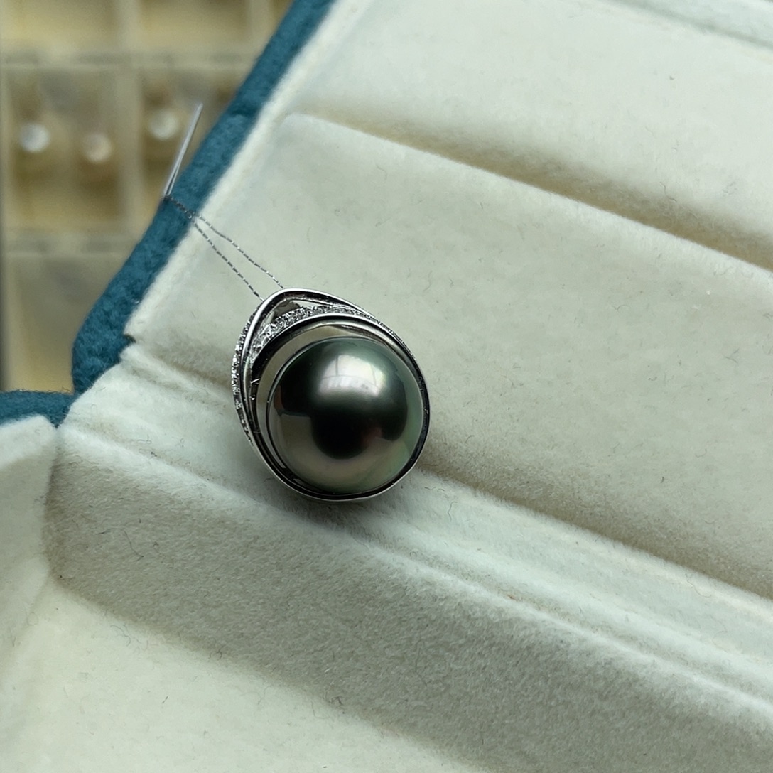 吊坠(不含链)银S925镶嵌海水珍珠