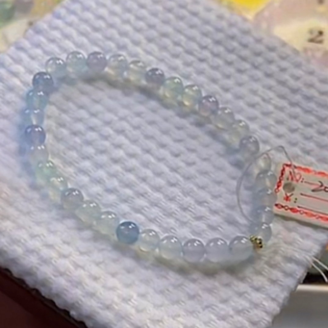 翡翠毛货手串未镶嵌精细抛加工