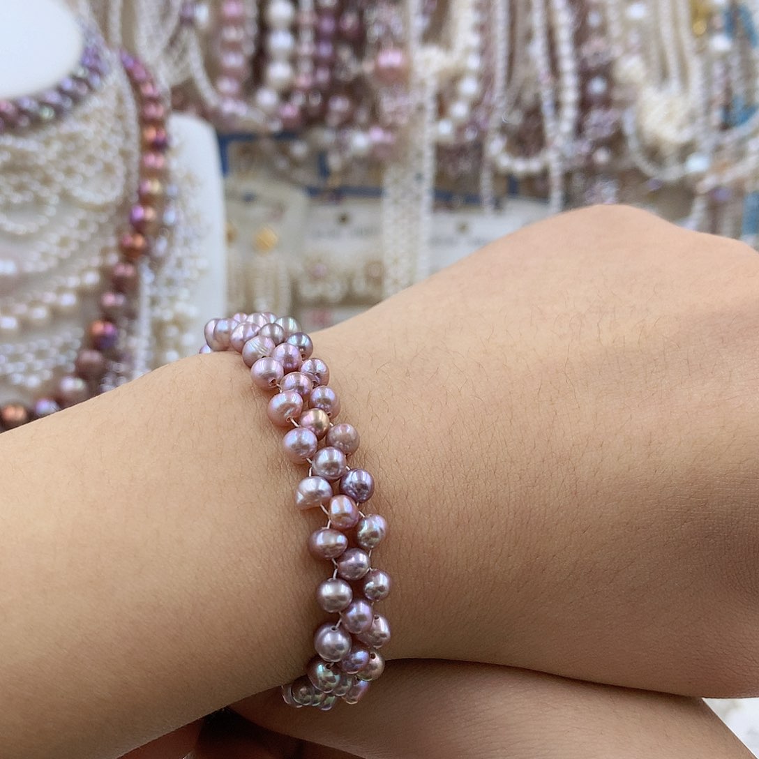 项链银S925镶嵌淡水珍珠