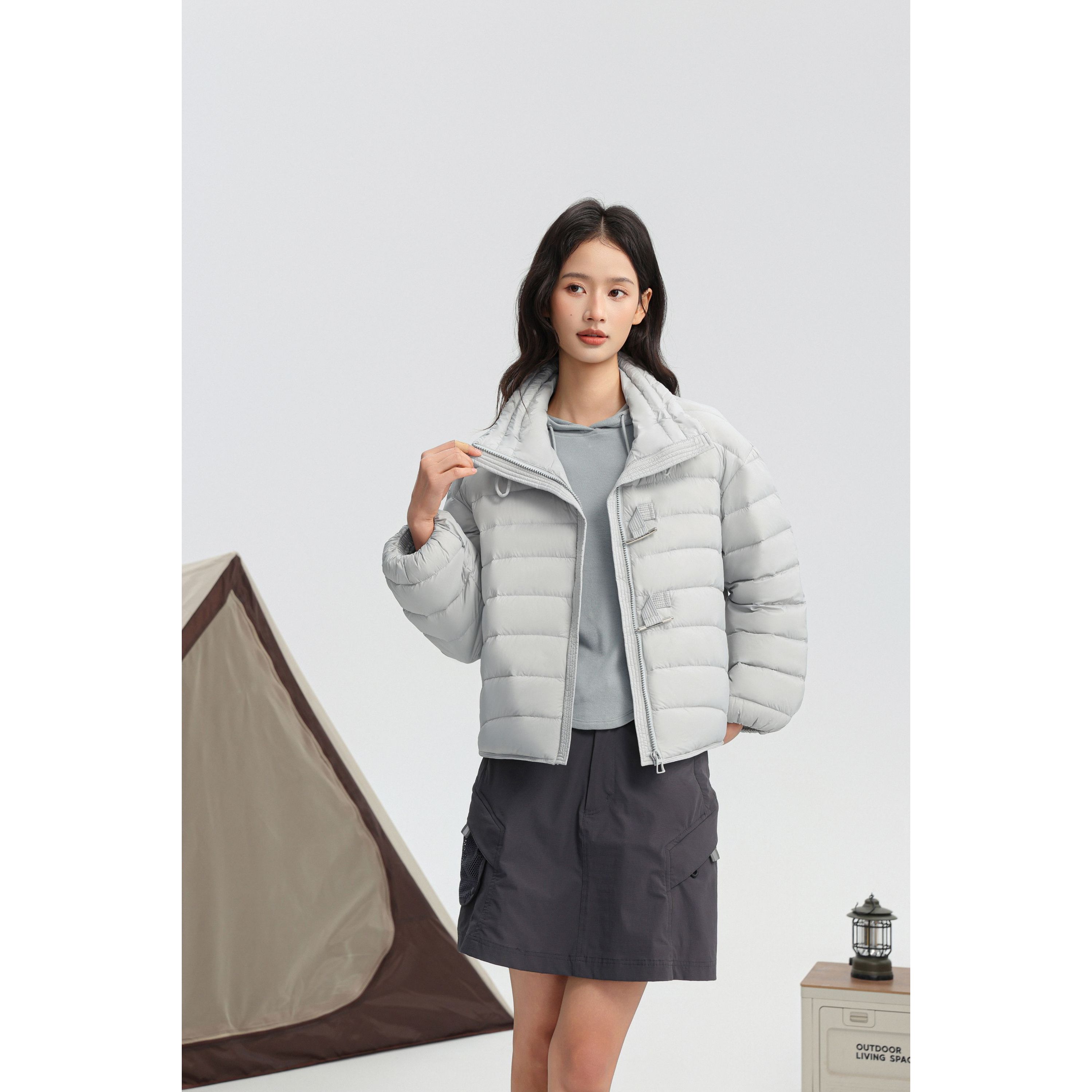 【格一专属】   短款上新立领时尚抽绳百搭加绒保暖羽绒服XC0A35197