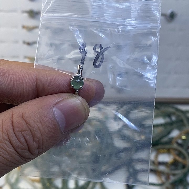 银S925镶嵌戒指翡翠戒指