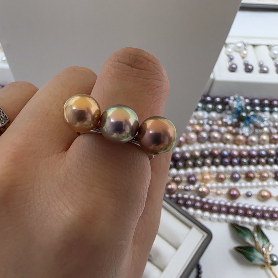 淡水珍珠戒指银S925镶嵌