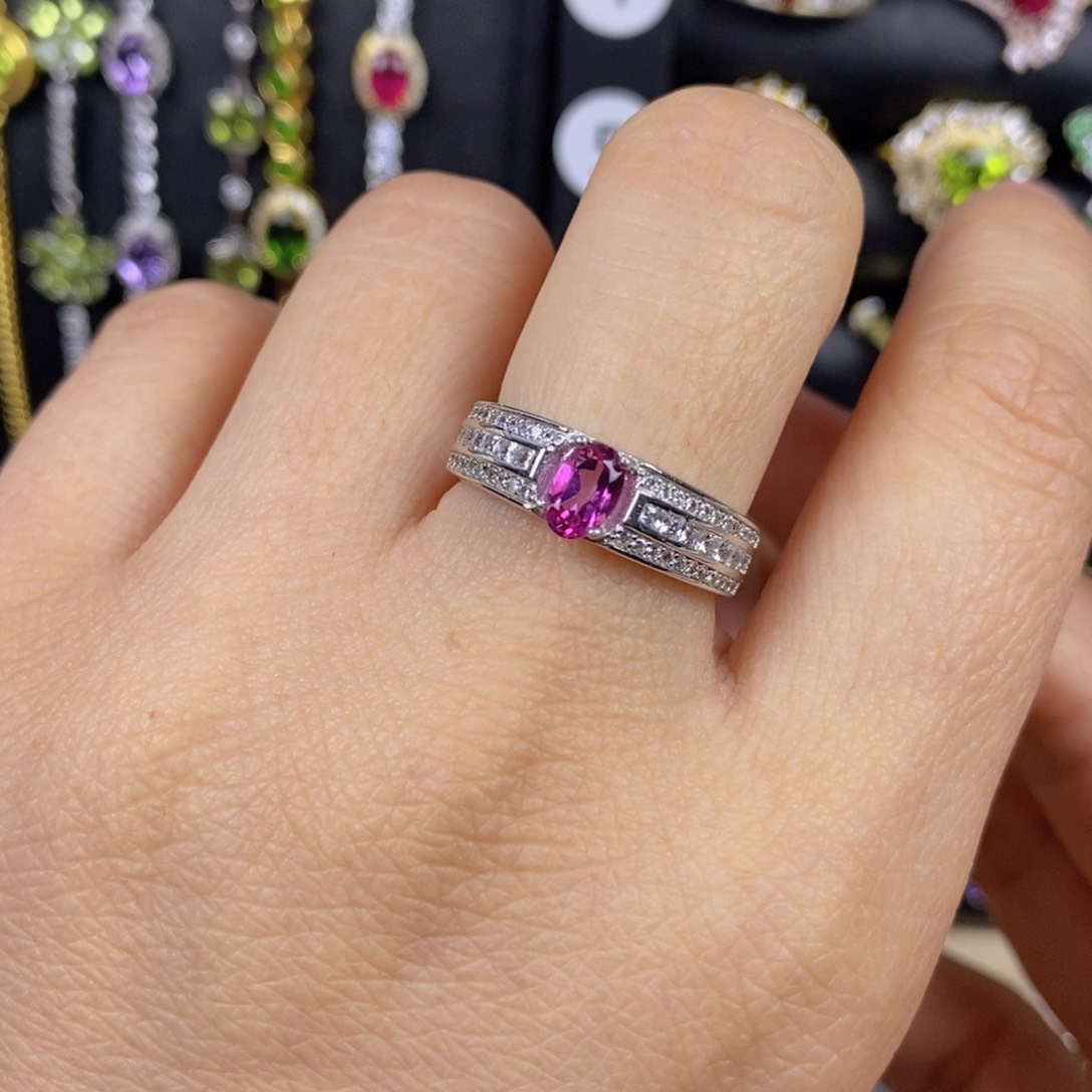 托帕石戒指银S925镶嵌