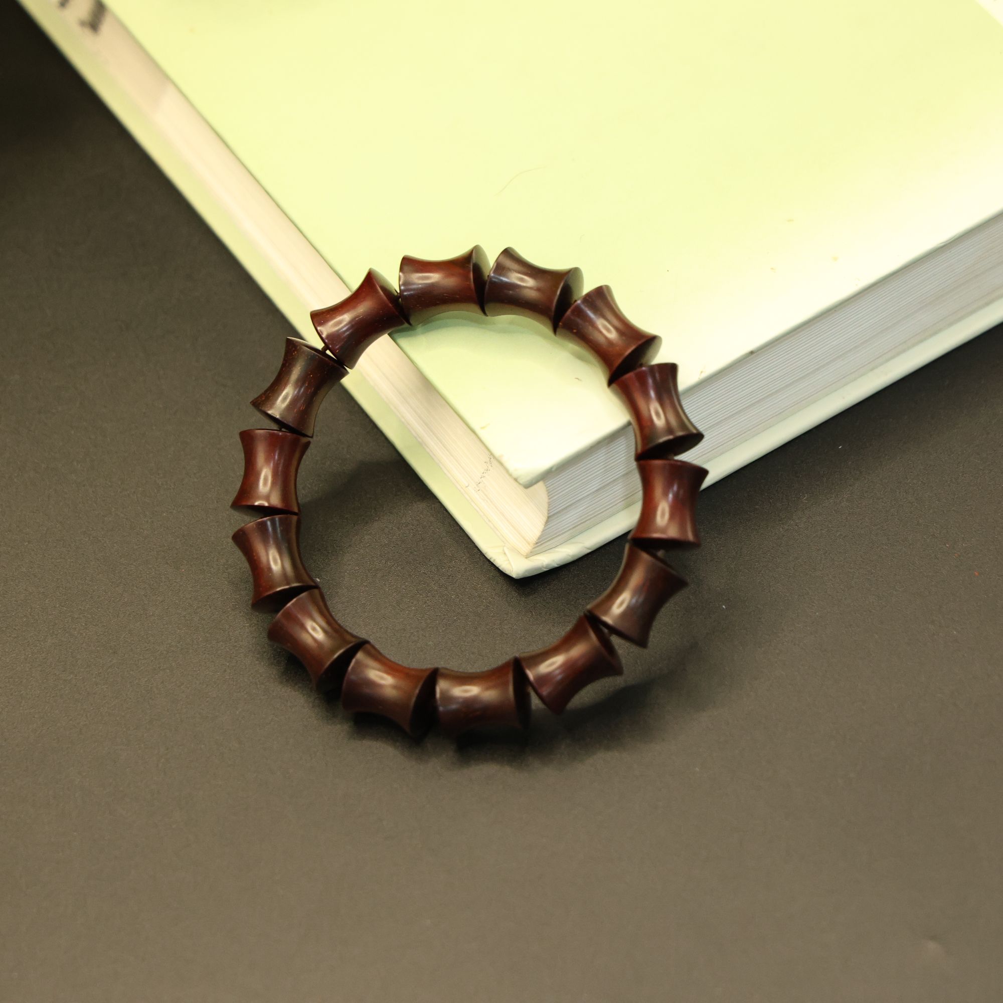 【手工雕刻】大竹节精工印度小叶紫檀老料B001446