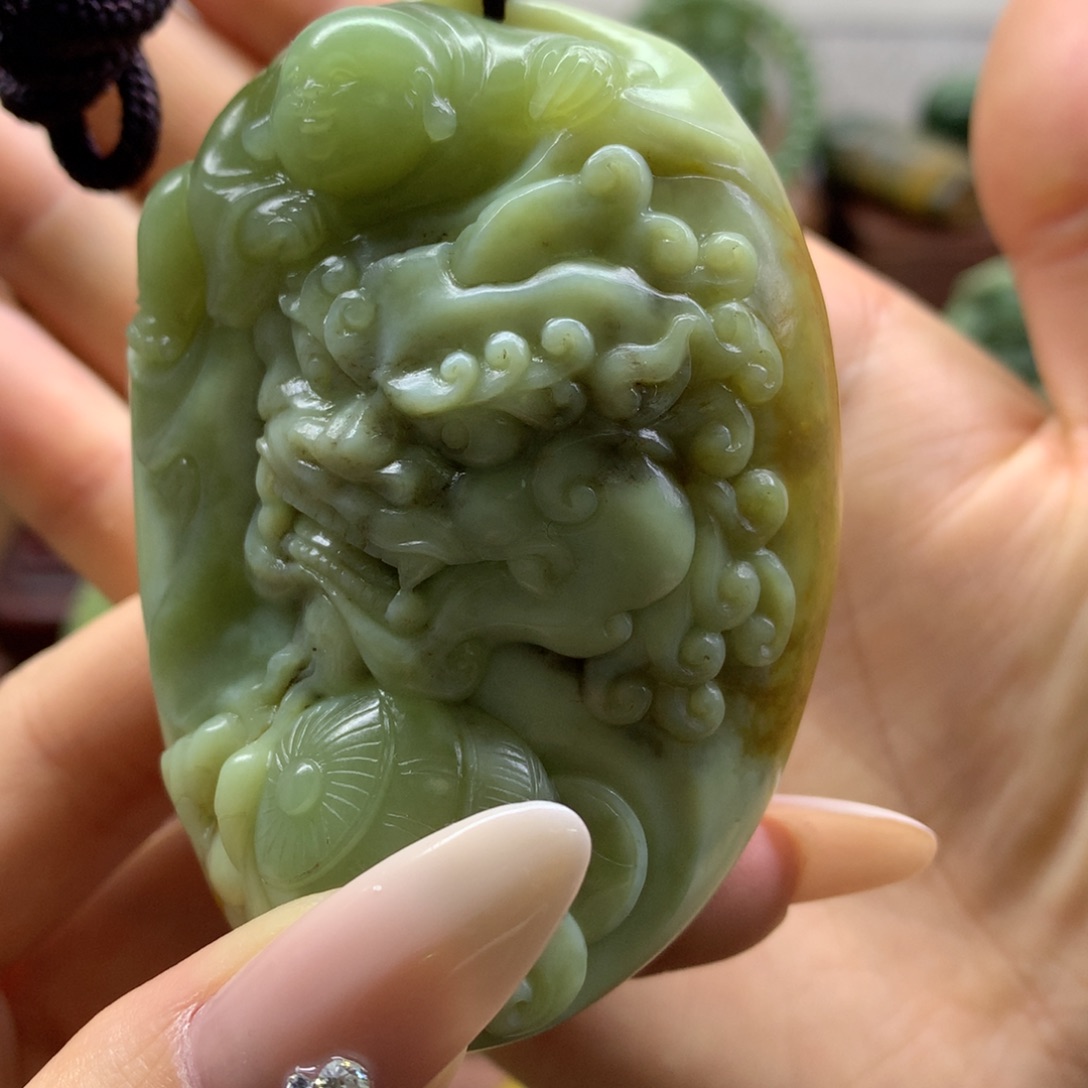 岫岩河磨玉（透闪石质玉）把件未镶嵌武**工