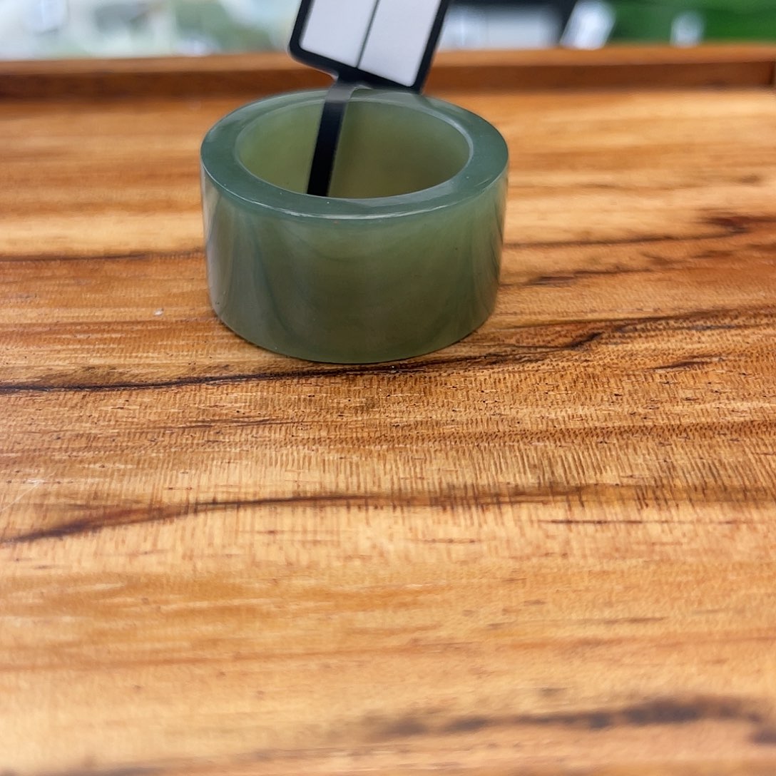 和田玉戒指未镶嵌L4 且末蓝直切 19.2