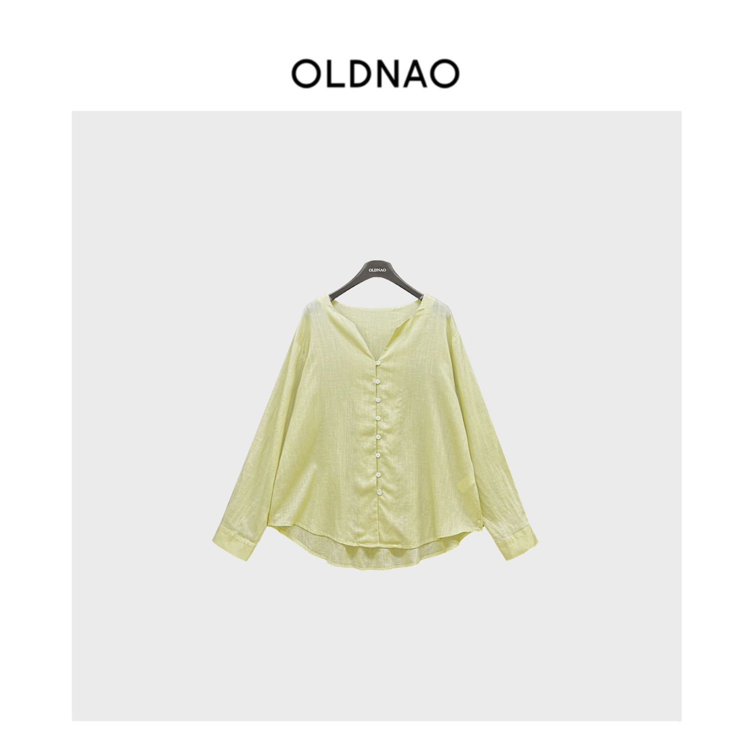 【OLDNAO】品牌订单线V领单排挂绳扣天丝亚麻衬衫-ZDQ-25613