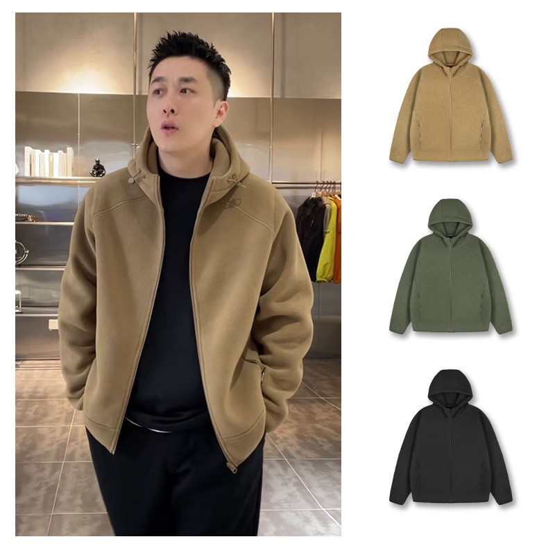 2025秋冬新款3.0版双面摇粒绒连帽拉链外套男女同款加绒保暖外套