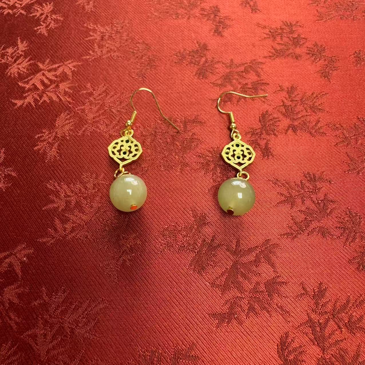 高定珠宝和田玉耳饰HF3181S