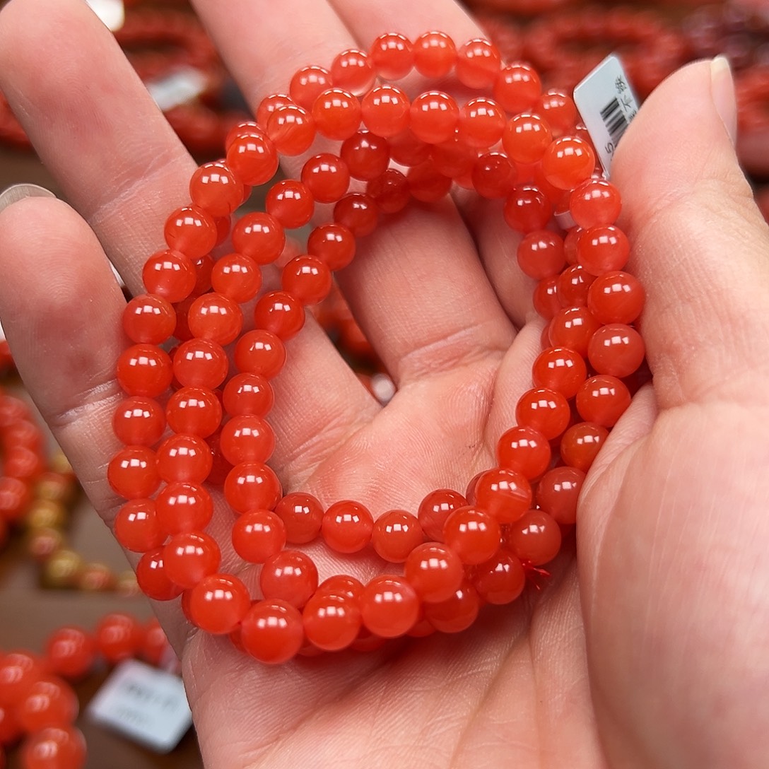 南红玛瑙未镶嵌手链