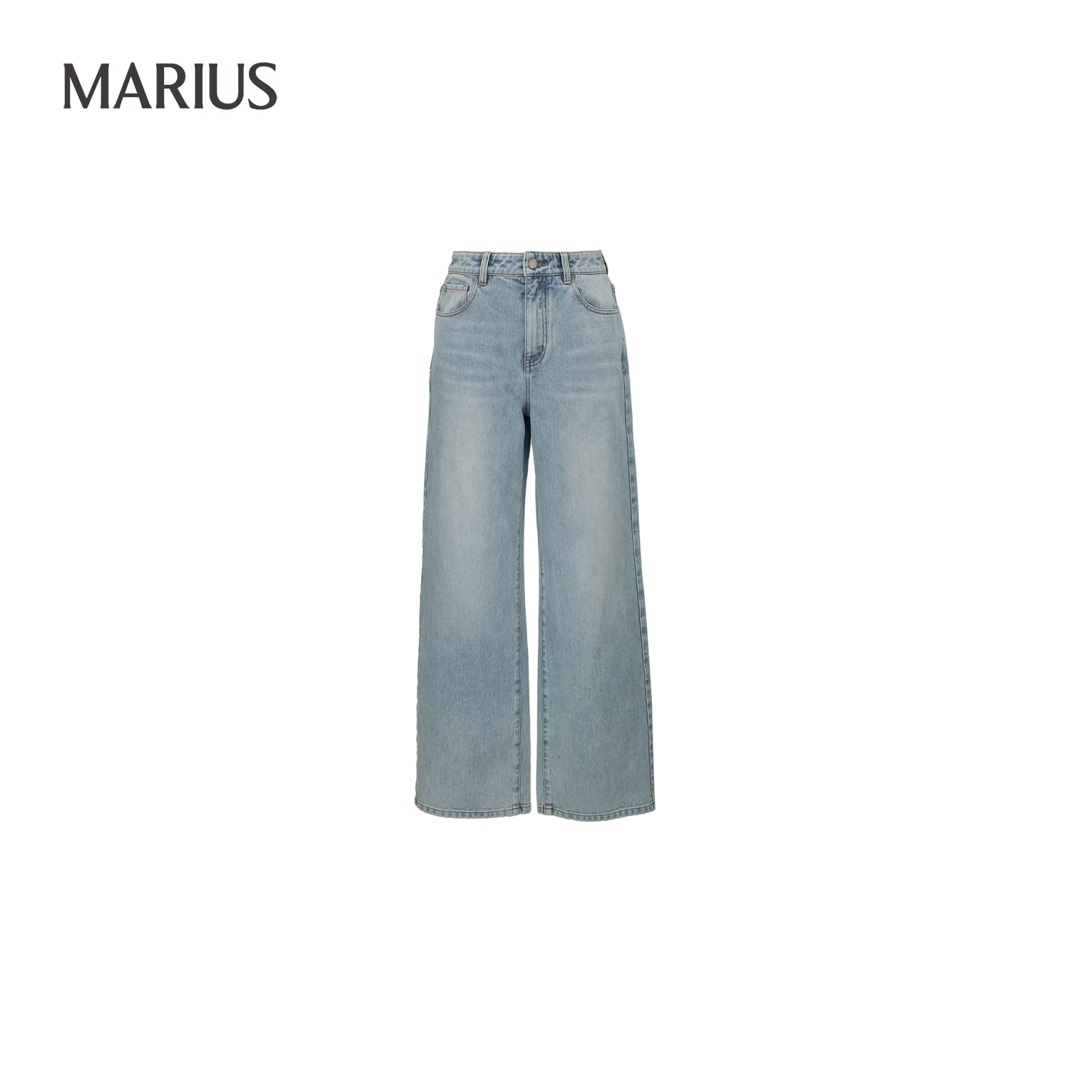 MARIUS日本重奢司冈山定织扎实坚亲肤挺阔复古牛仔直筒裤春夏