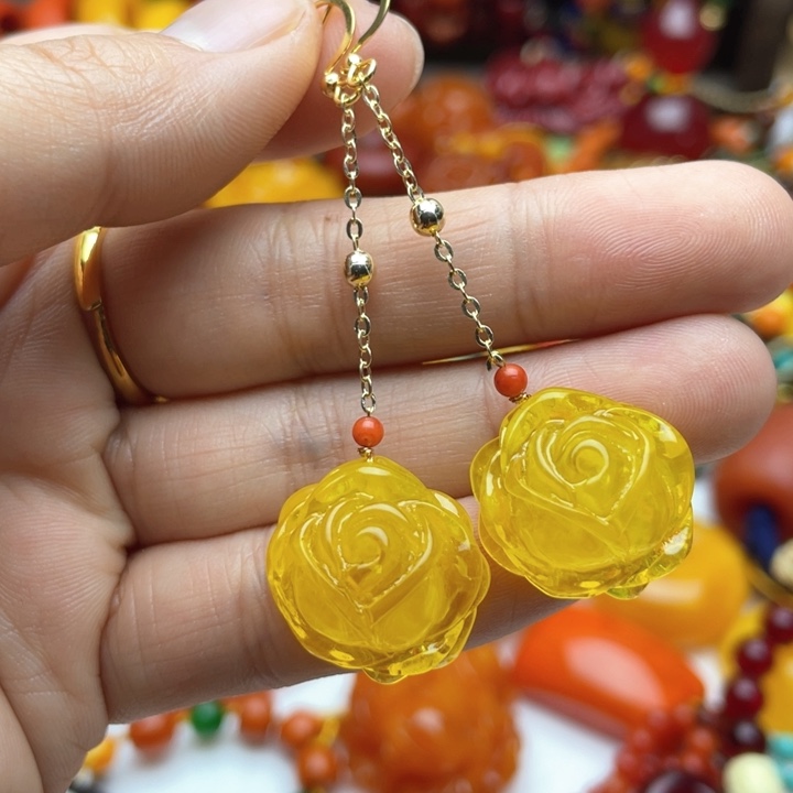 树脂制品16号花朵耳线