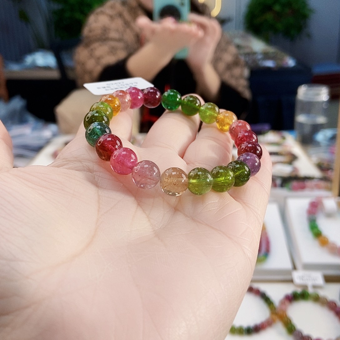 碧玺手链未镶嵌G2427单圈微色差发一