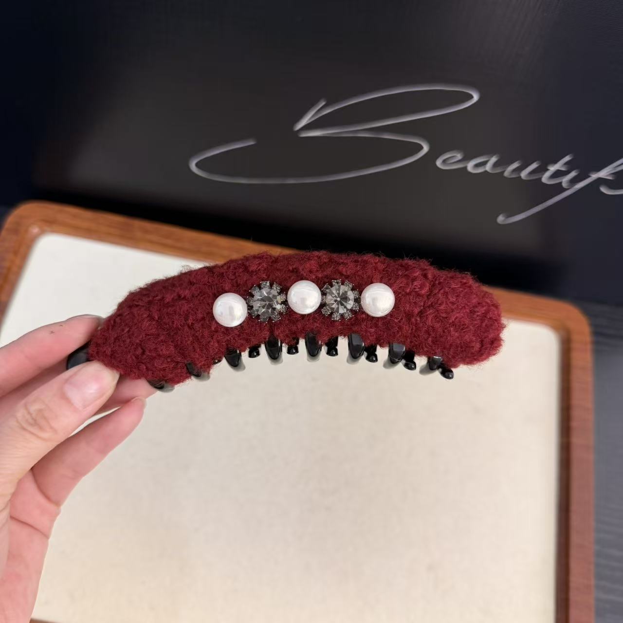 森系香蕉夹女边夹休闲风日韩发夹时尚简约发卡百搭