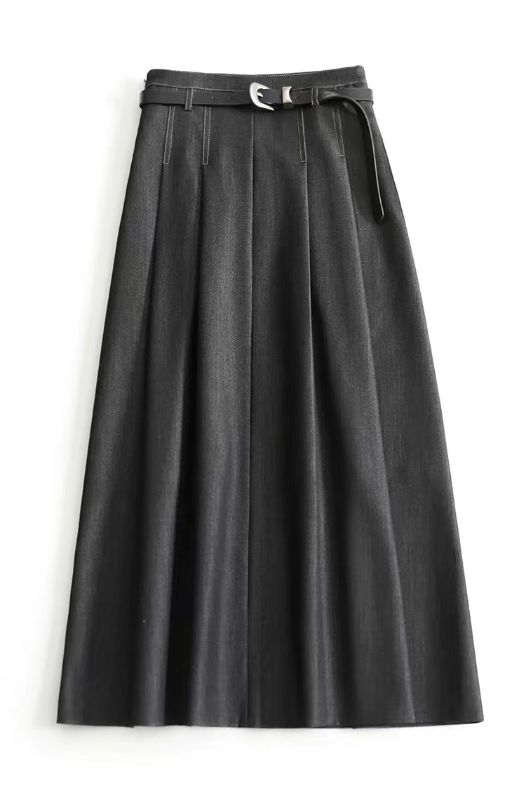 25s新款黑色气质百搭A字半身裙-968（YA2092）