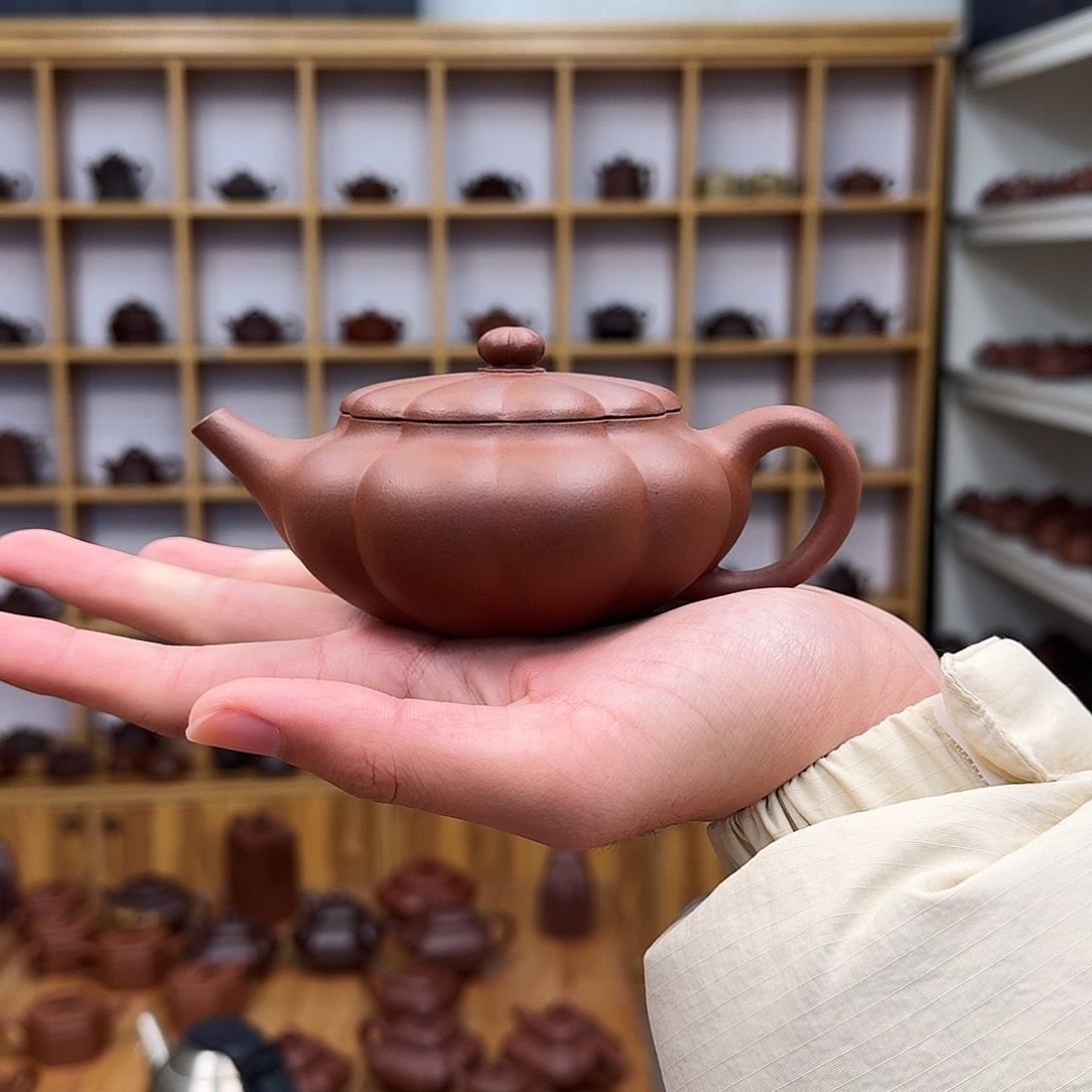 茶壶紫砂筋纹扁晨200cc