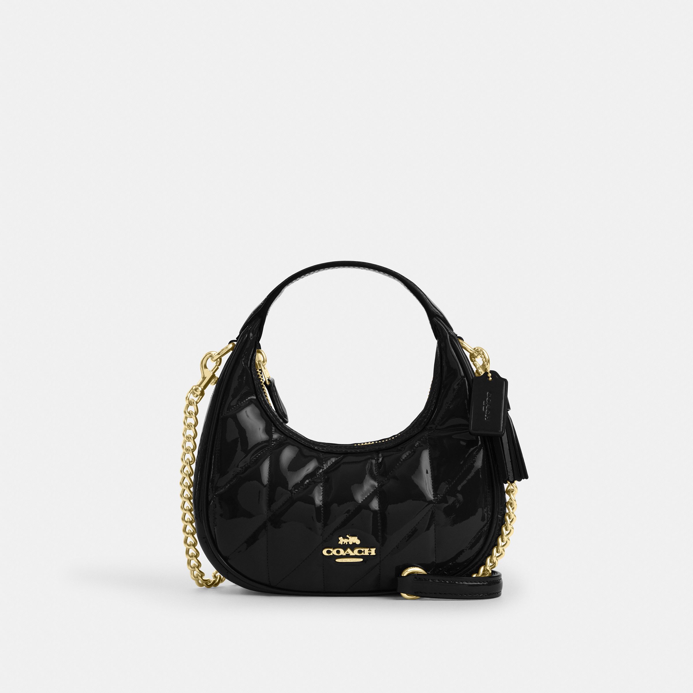 COACH蔻驰绗缝CARMEN迷你斜挎包CCE59 IMBLK