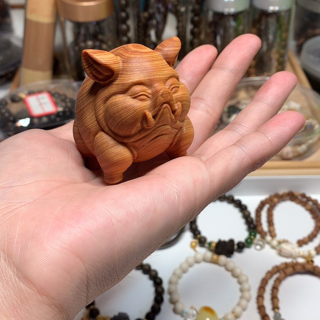 柏木（崖柏）把件野猪