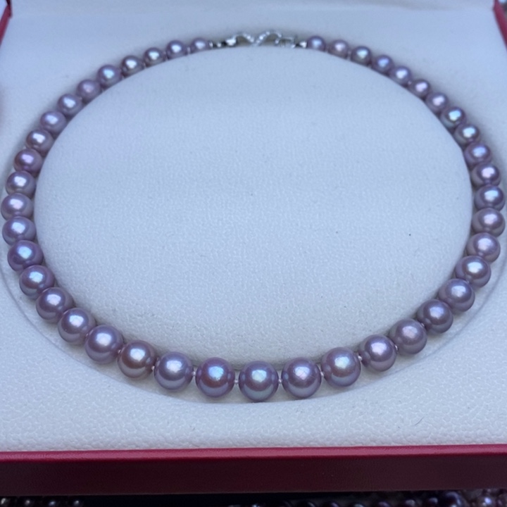 淡水珍珠项链未镶嵌灰蓝紫