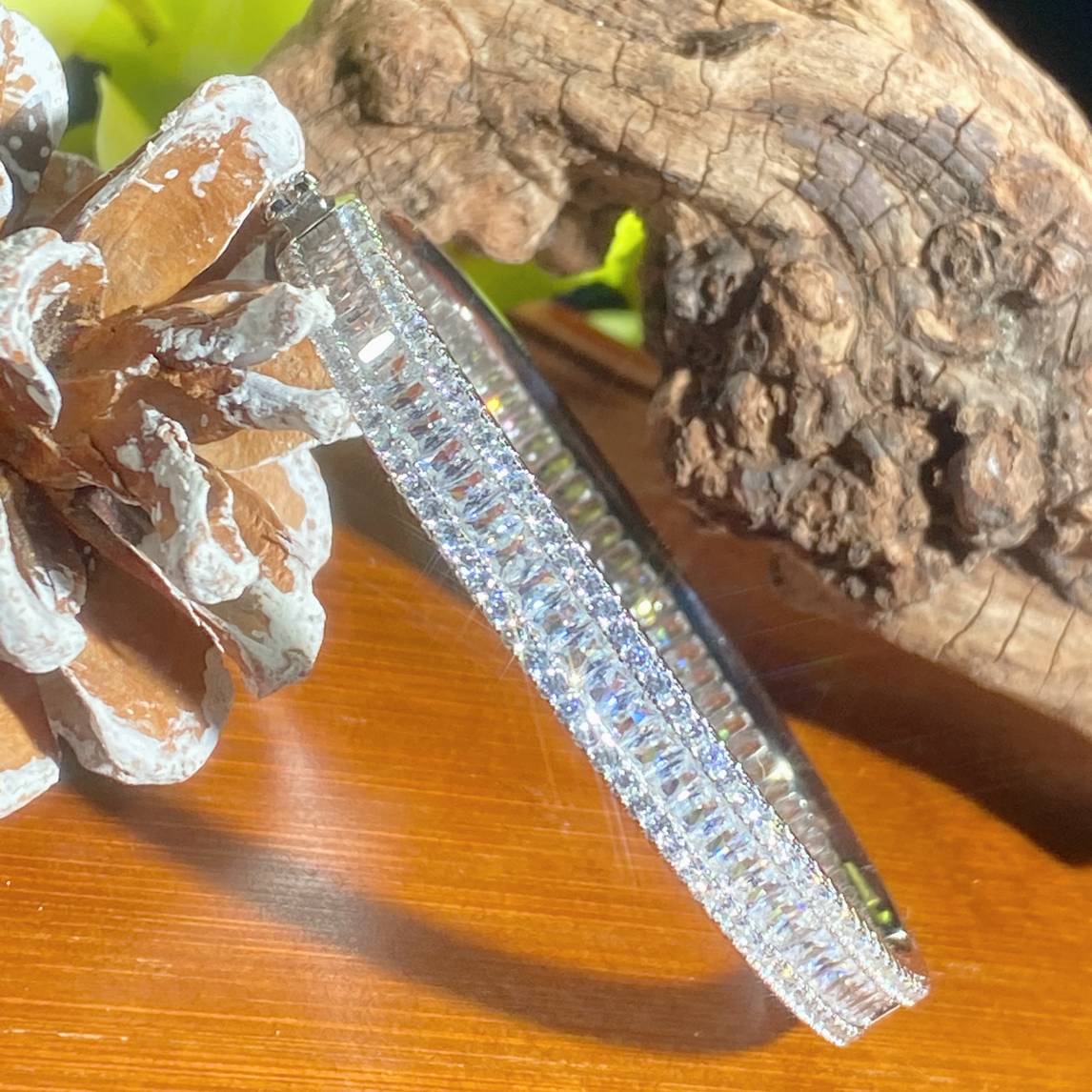 925银银制品 925银满锆手镯(54-58 号可戴)