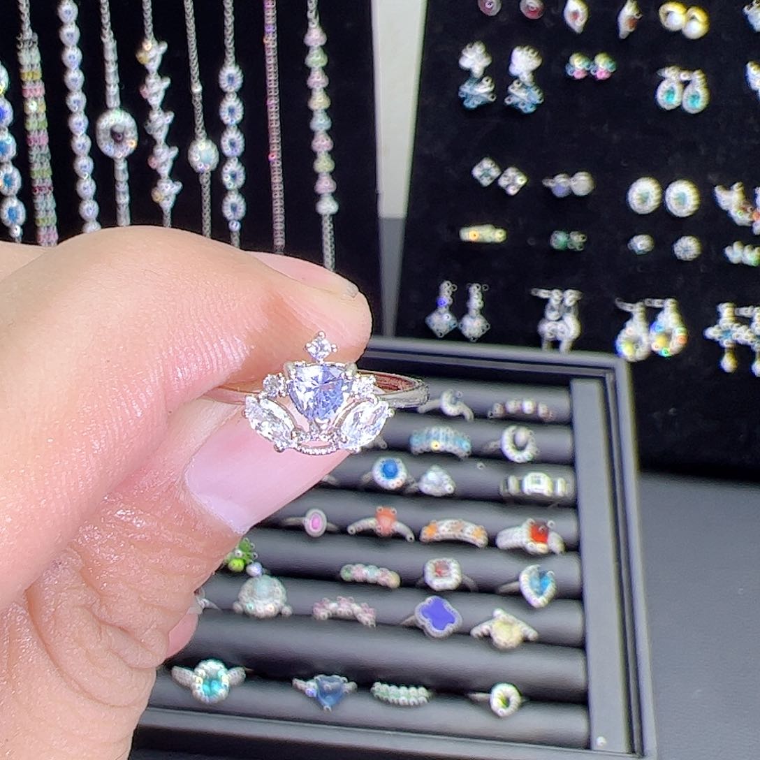 紫晶珠宝半成品银S925镶嵌