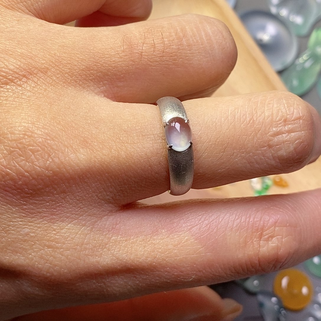 翡翠颈饰银S925镶嵌小*绪