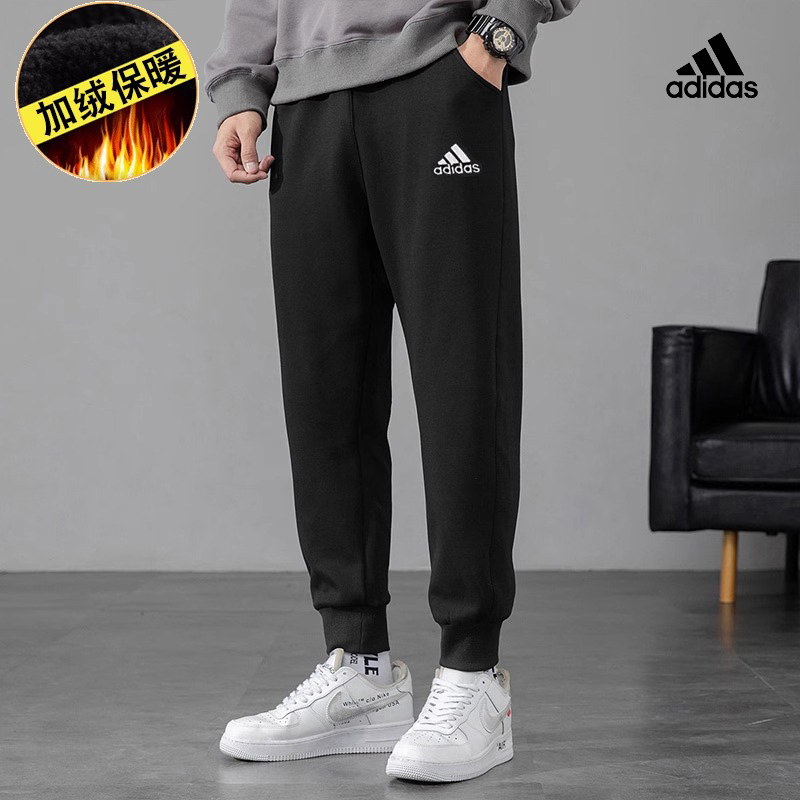 adidas/阿迪达斯加绒秋冬季新款加厚男款运动舒适裤针织大码长裤