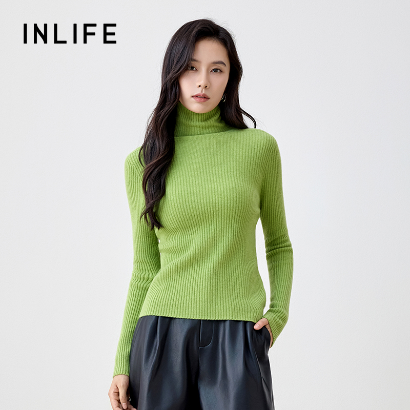 伊纳芙女25冬季新款修身显瘦长袖毛衣百搭打底衫Z49BM9262