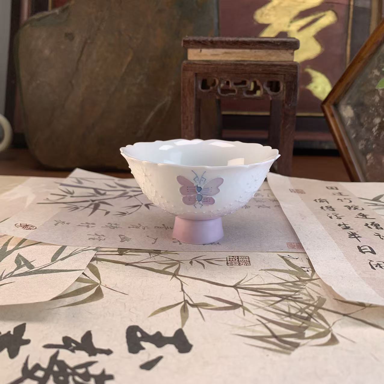 紫帘蝶舞-高足花口主人杯-6255-直播专享