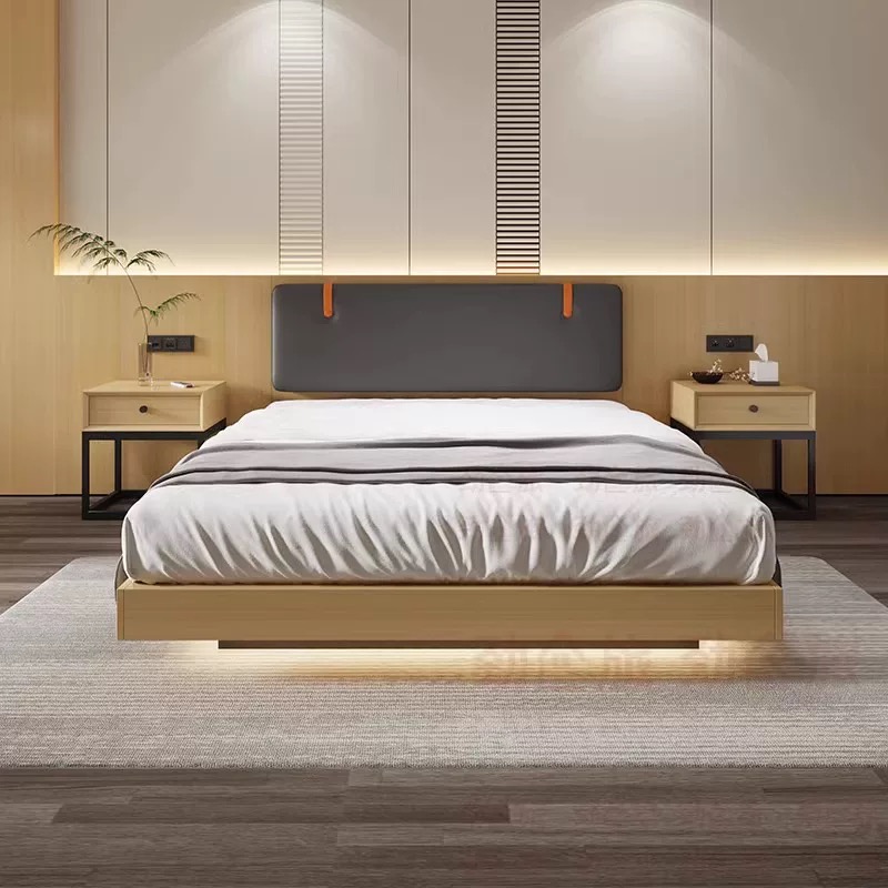 宾馆床酒店家具标间全套单间标间双人床多层板定制民宿公寓客房床