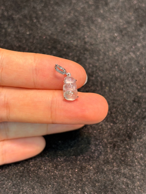 天然缅甸翡翠A货18k金镶嵌冰福豆提溜万能扣