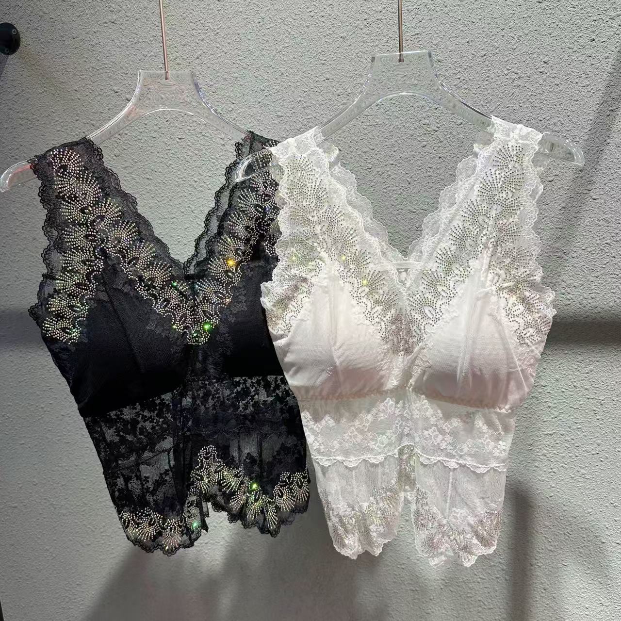 coco家蕾丝满钻美背时尚舒适百搭性感女士打底奥钻夏季外穿280