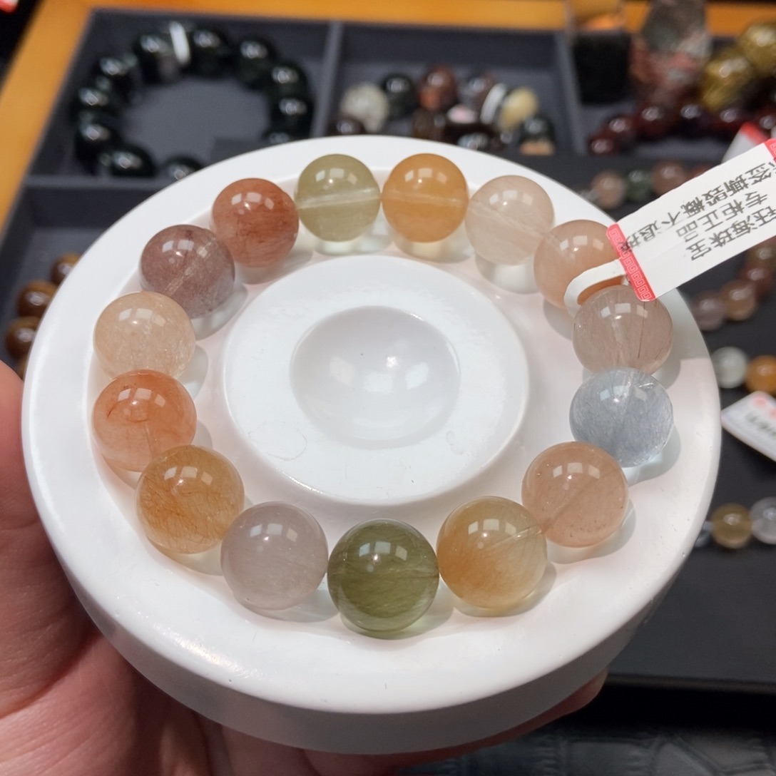 水晶兔毛手链13毫米未镶嵌