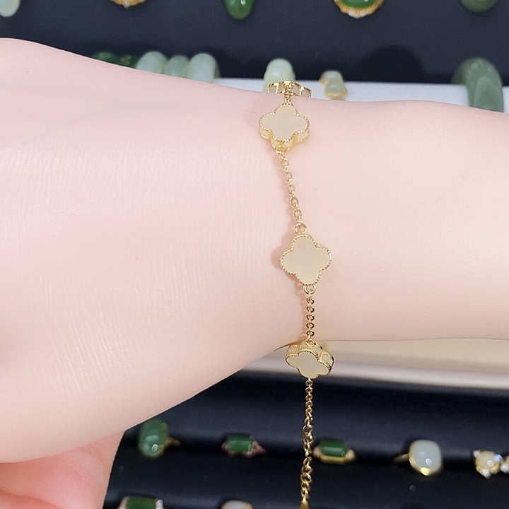 和田玉银S925镶嵌手链