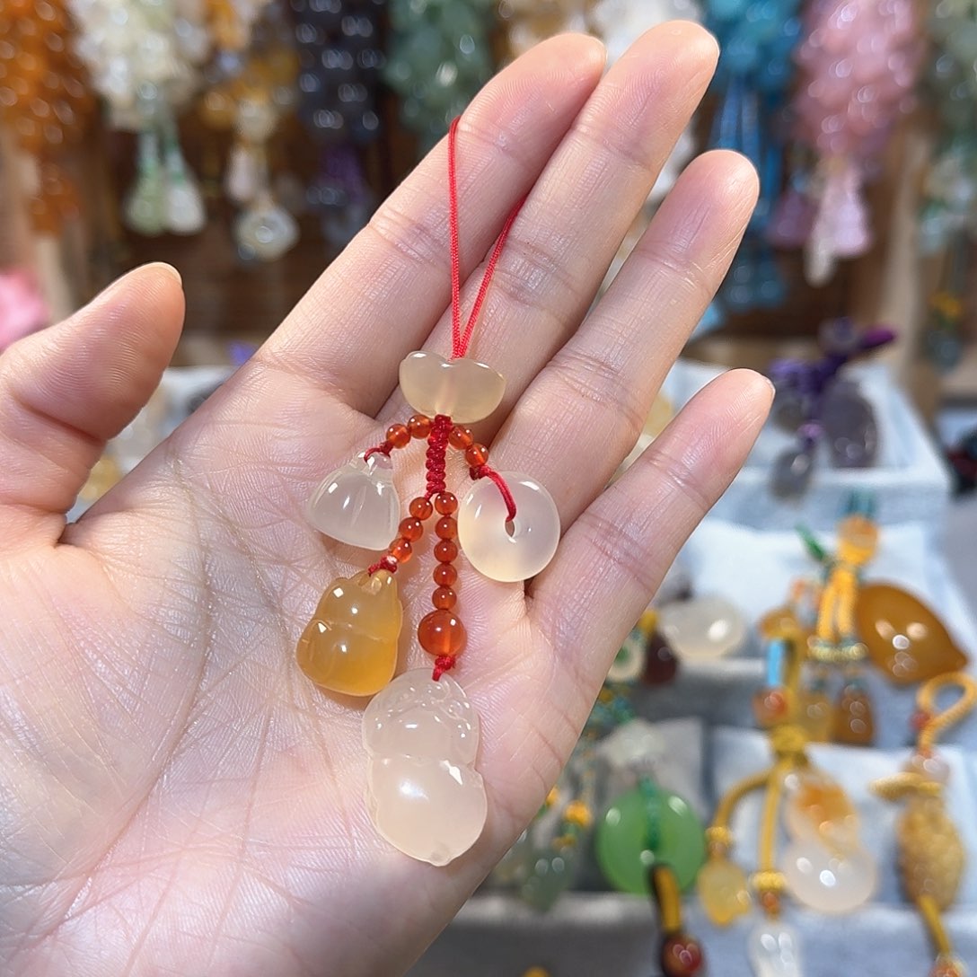 玛瑙/玉髓手机挂件未镶嵌