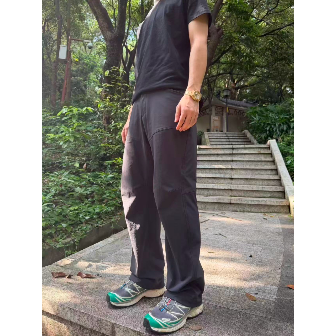 怪兽实验室秋冬上新户外高捻尼龙高弹休闲裤耐磨防泼水直筒长裤