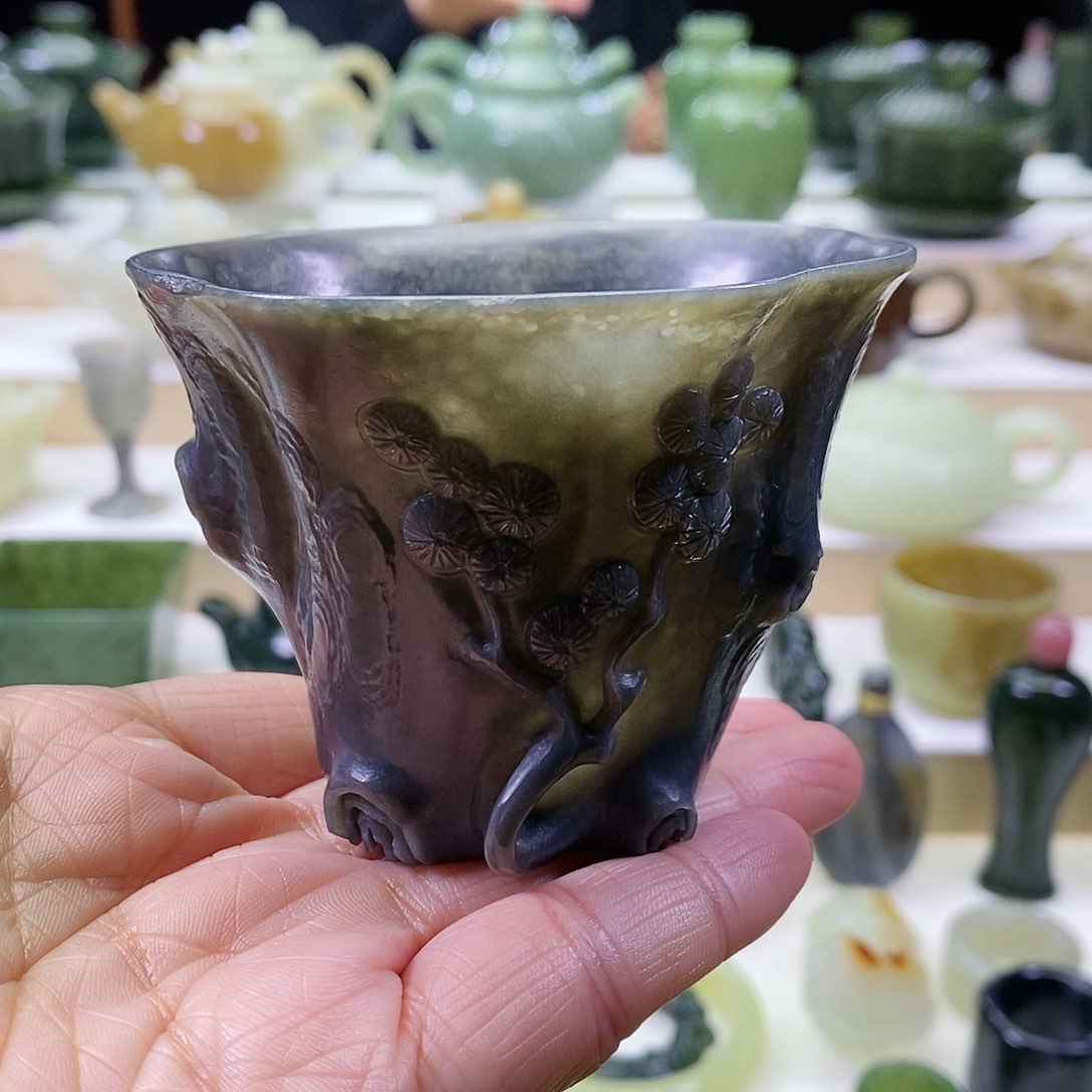 和田玉茶杯未镶嵌