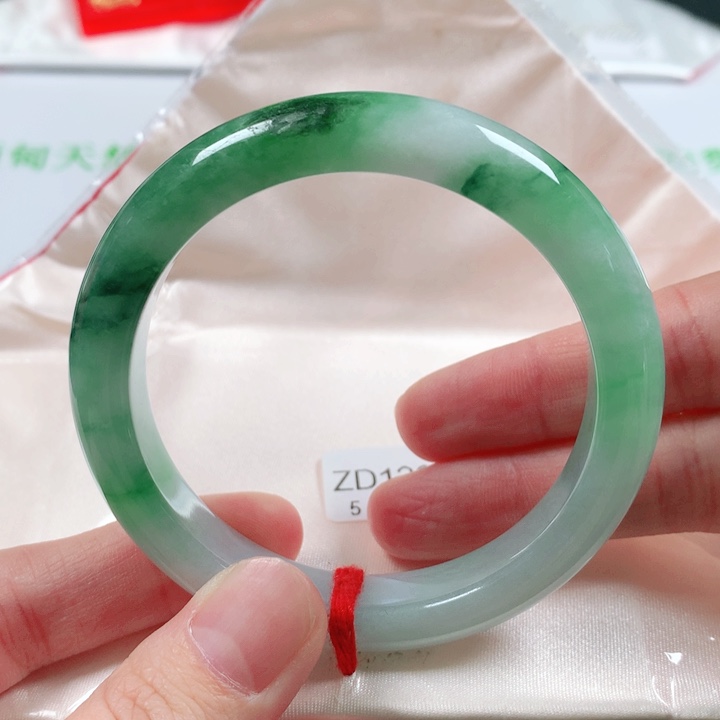 未镶嵌手镯翡翠缅甸天然A货翡翠手镯ZD1260圈口56