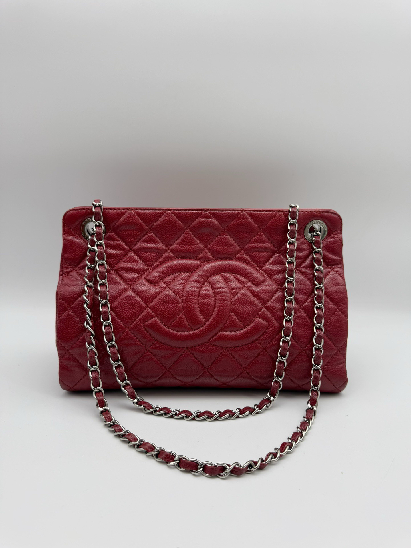 95新 Chanel/香奈儿 荔枝纹款tote包