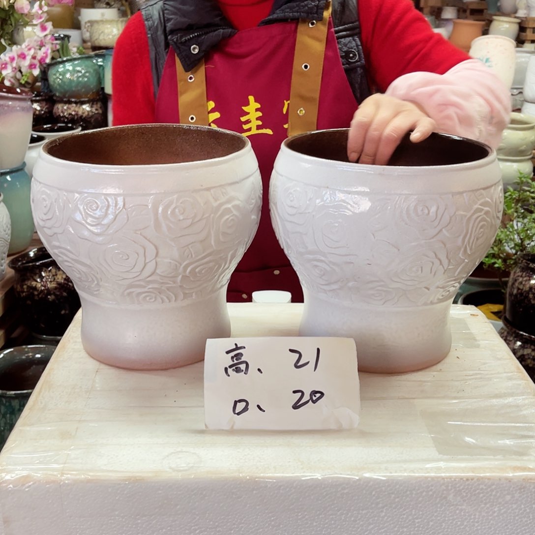 紫砂花盆高度21口径20