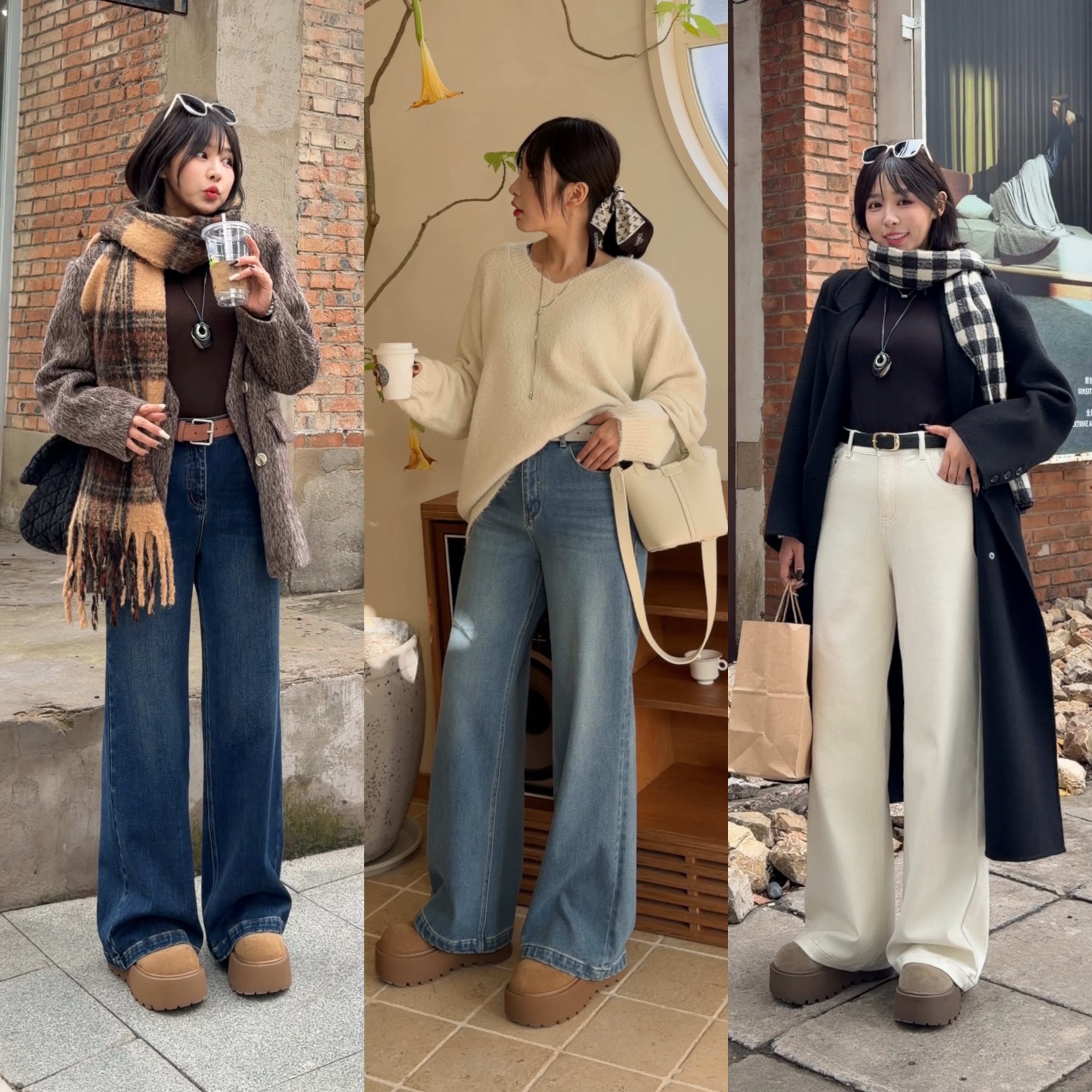 【冬上新】胖mm四面弹显瘦加绒牛仔阔腿裤200斤加大码女装_909-XLS